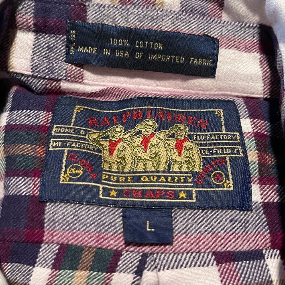 Ralph Lauren Chaps Vintage Boy Scout Label Flannel